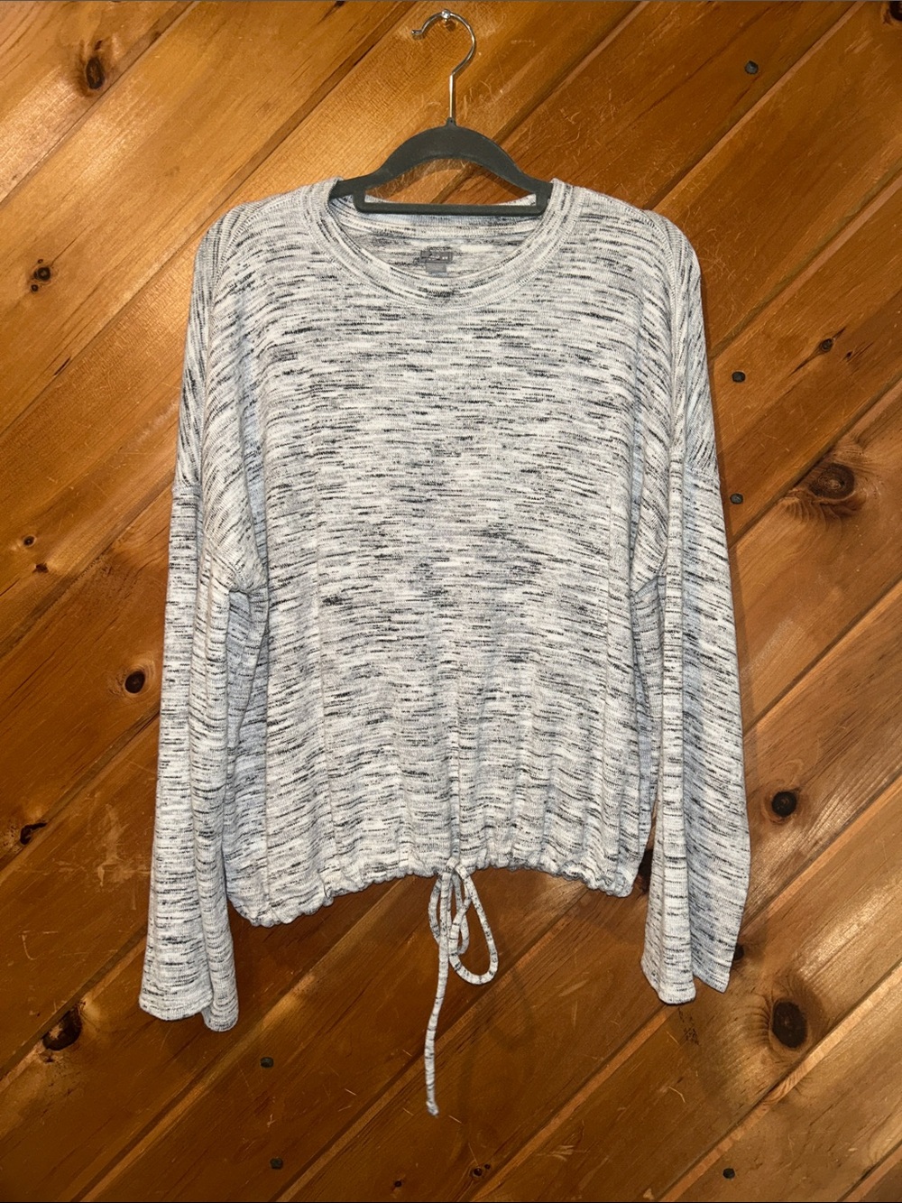 Aerie marled gray cinch-waist slouchy sweater
